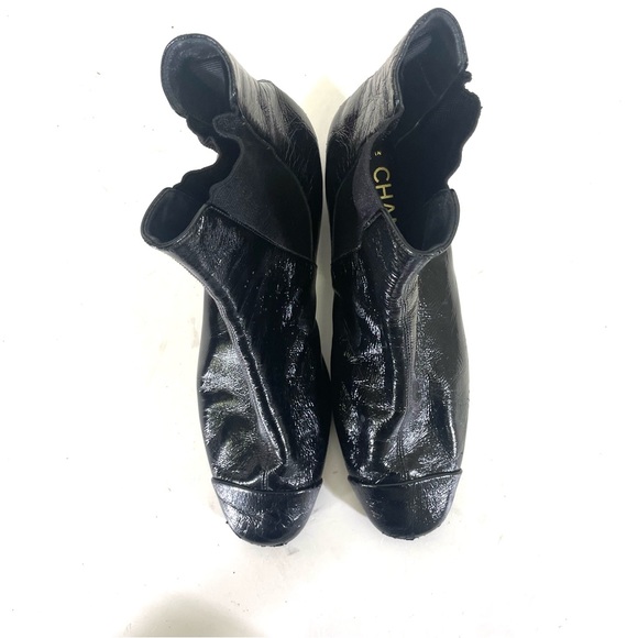 Chanel blacker Patent leather ankle boots size 40 - Picture 5 of 9